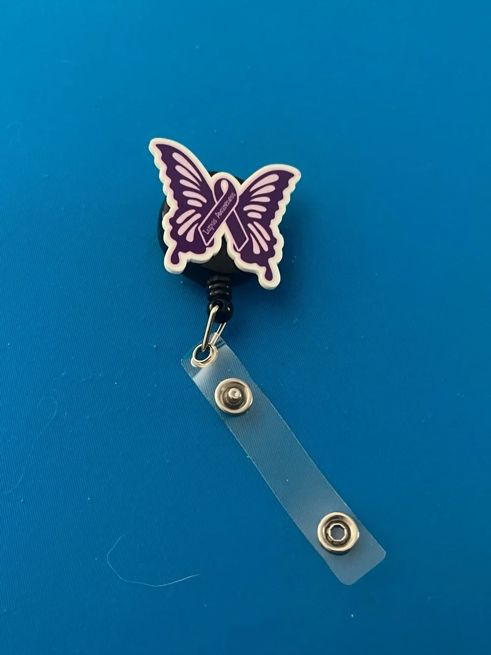 Purple Butterfly Badge Reel - Women Accessories